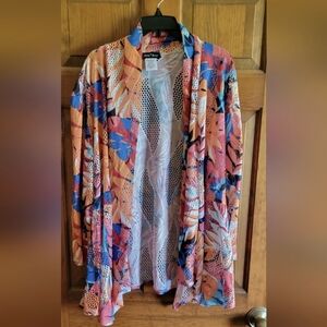 Slinky Brand 3X Floral Mesh Jacket